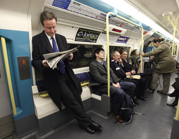 премьер министр Британии в метро