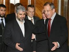 Лидер ХАМАС Халед Машааль и глава МИД РФ Сергей Лавров во время московской встречи, декабрь 2009